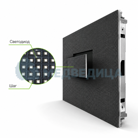 Интерьерный LED-экран 147", шаг 2 пикселя